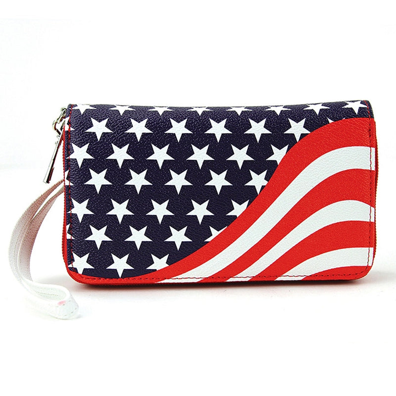 Americana Flag Wallet Wristlet