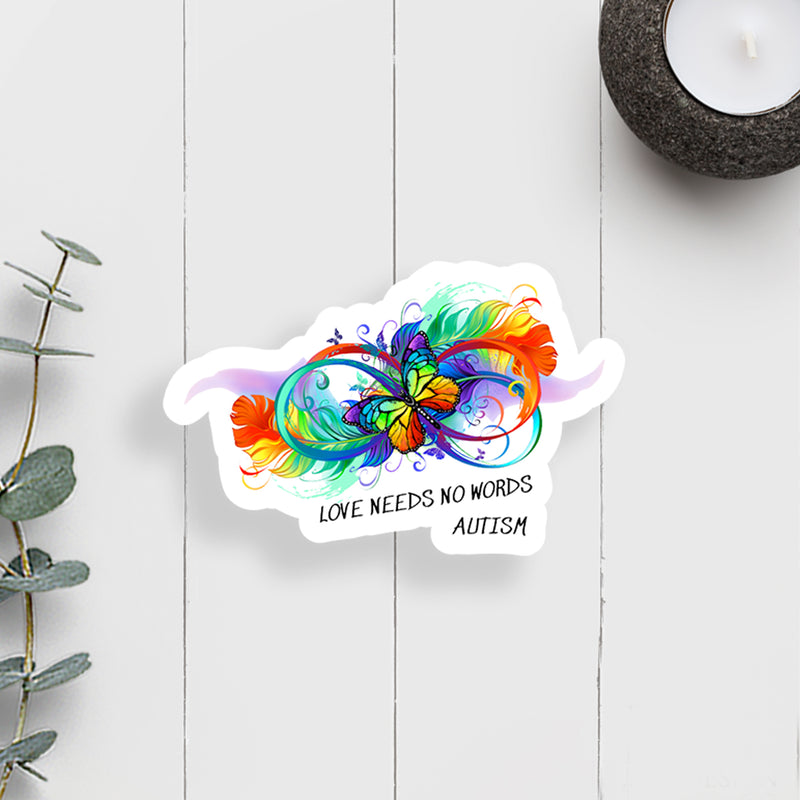 Love Needs No Words Autism Vinyl Sticker (scene)