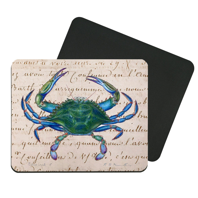 Blue Crab Script Neoprene Mouse Pad