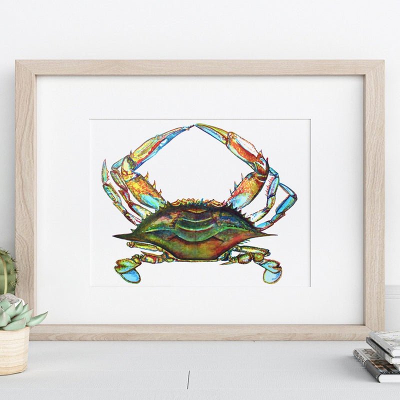 Chesapeake Bay Blue Crab Watercolor Art Print