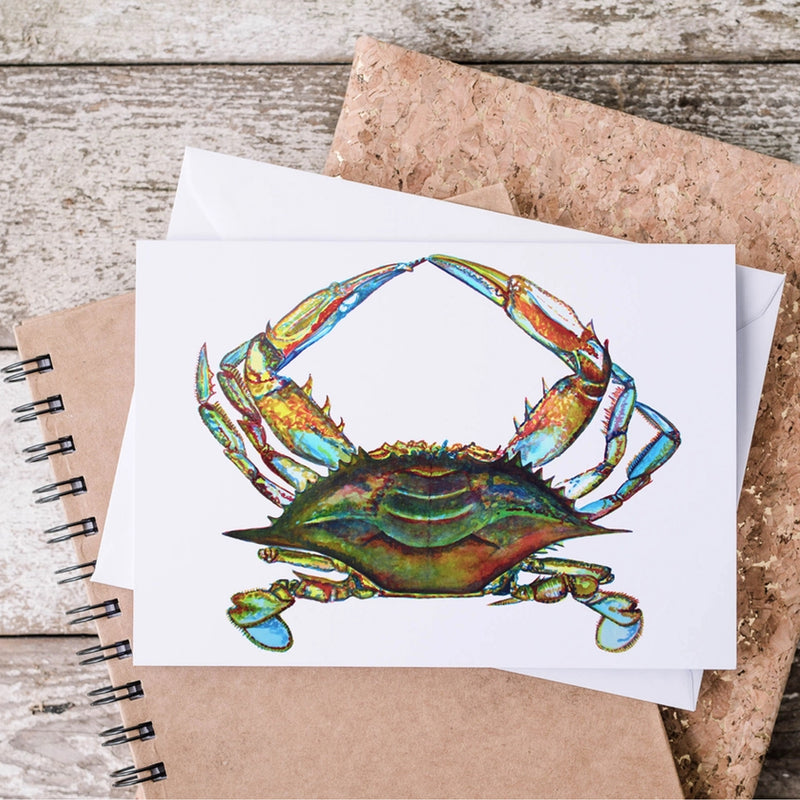 Chesapeake Bay Blue Crab Watercolor Art Greeting Card