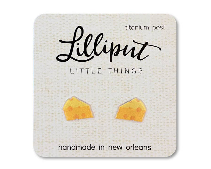 Cheese Wedge Lilliput Post Earrings