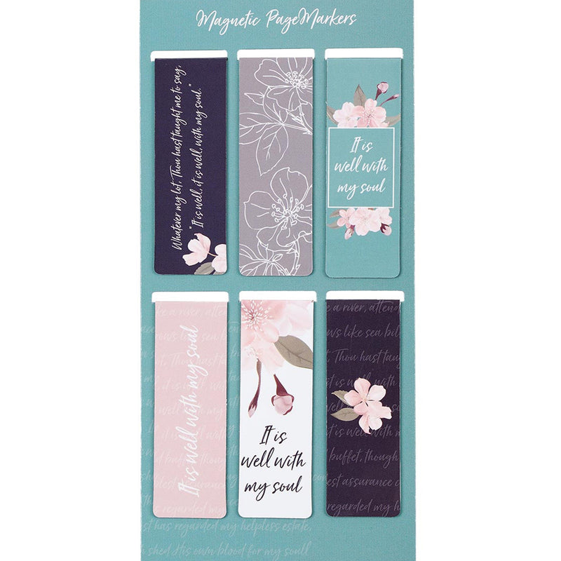 Christian Magnetic Bookmarks Set of 6 - It Is Well With My Soul