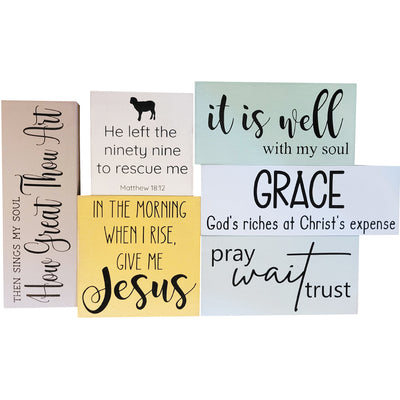 Christian Tabletop Wood Block Assorted