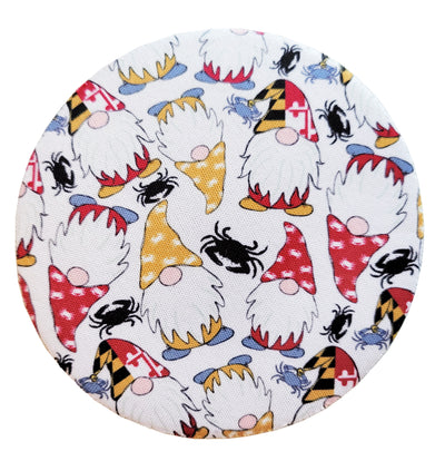 maryland flag and crab hat gnome neoprene coaster