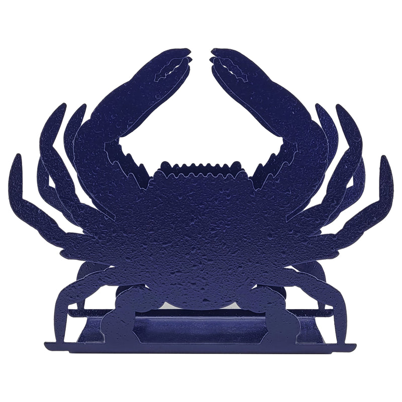 crab shaped steel napkin holder blue