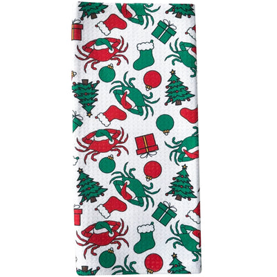 Crabs For Christmas Kitchen Towel