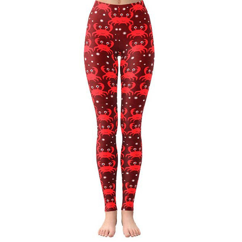 Crazy Crab Crimson Leggings with Pockets (model)