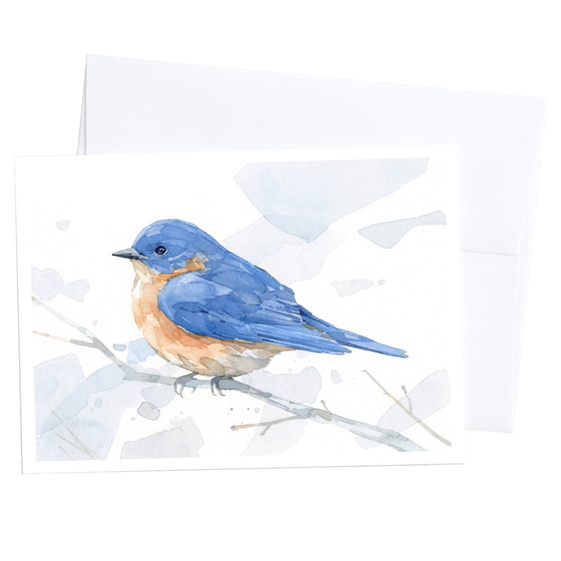 Eastern Bluebird Watercolor Art 5"x7" Notecard