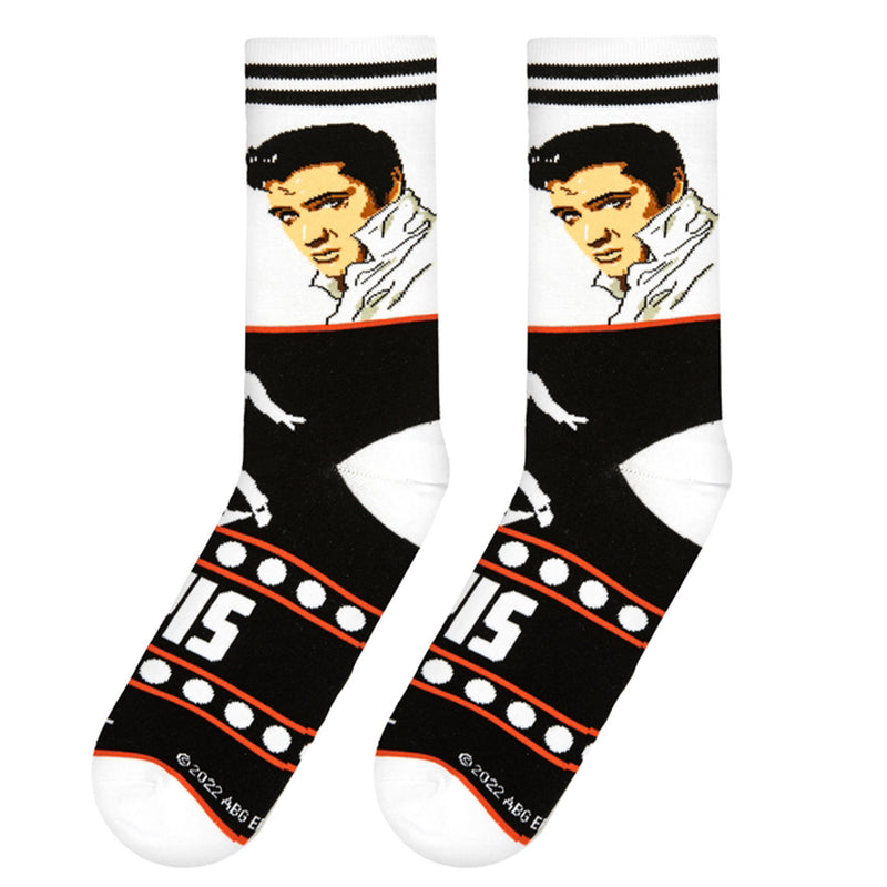 Elvis Glam Black/White Adult Socks