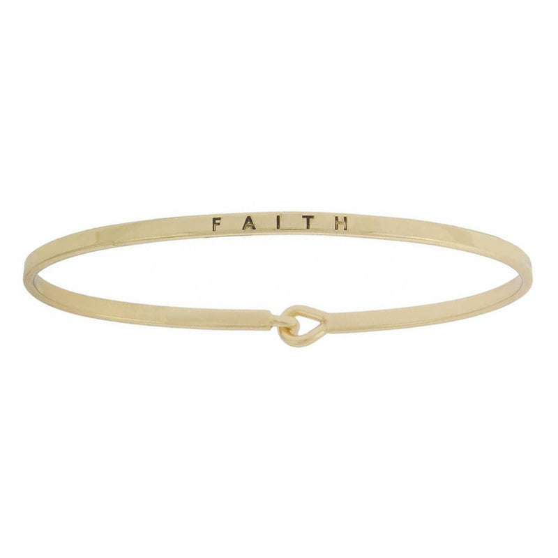 Faith Bangle Bracelet - Gold