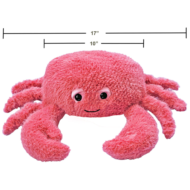 measurements of fuzzy fluffy crab soft plush toy pink colo