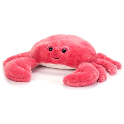 fuzzy fluffy crab soft plush toy pink color