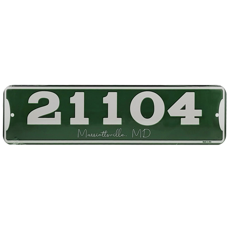 Zip Code & Town Aluminum Signs - 21104 Marriottsville, MD