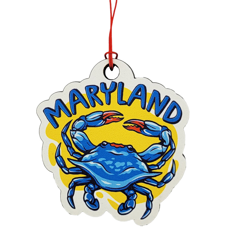 Maryland Blue Crab Wood Ornament