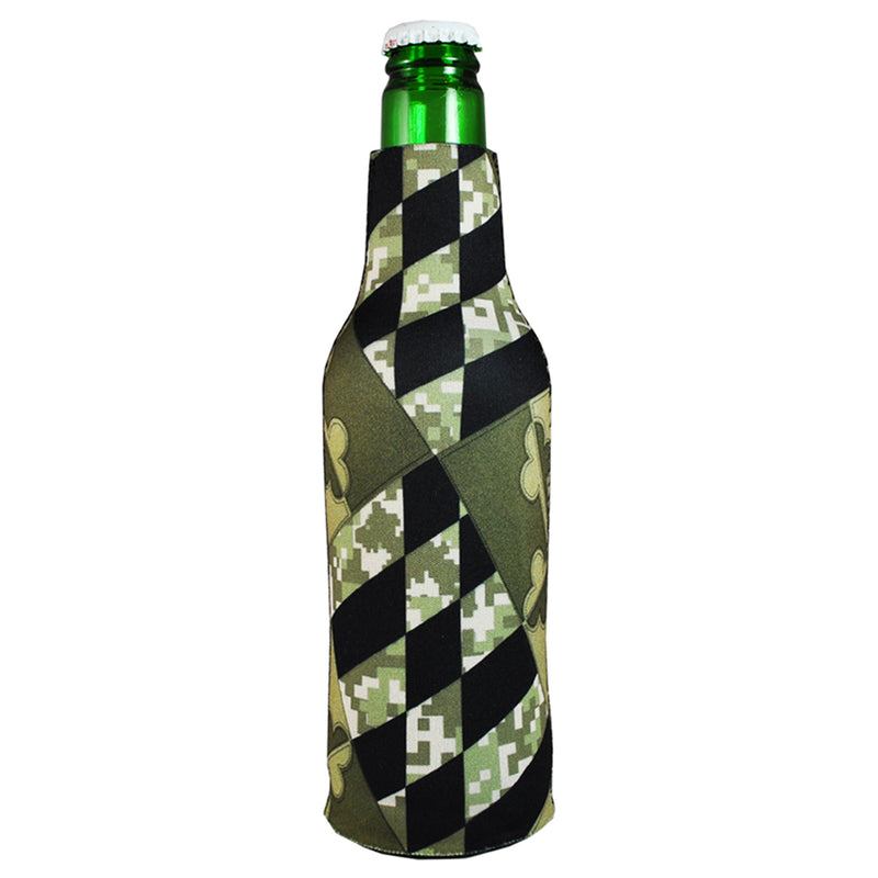 Maryland Camo Flag Tilted Bottle Coolie Neoprene