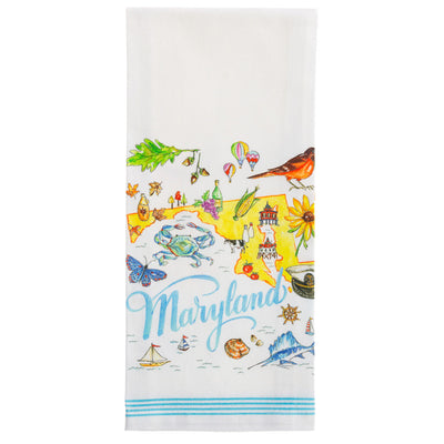 Maryland Collage Kitchen Towel - Center Panel Print