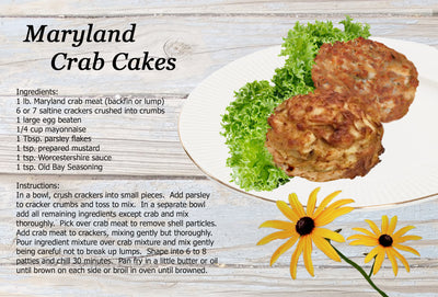 maryland crab cakes recipe postcard