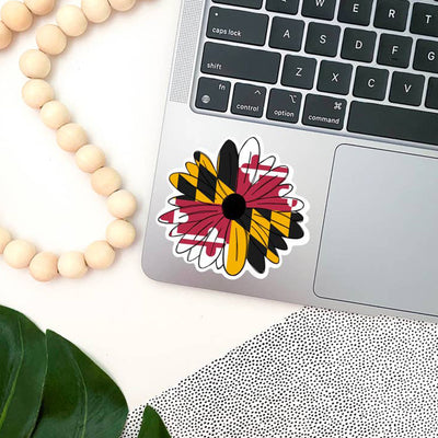 Maryland Flag Black Eyed Susan Vinyl Sticker Scene