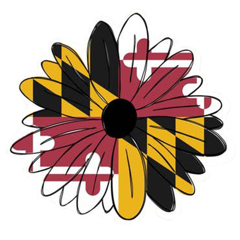 Maryland Flag Black Eyed Susan Vinyl Sticker