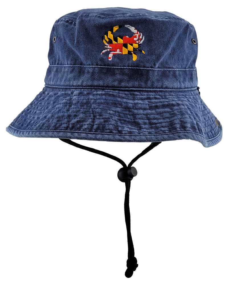 maryland flag crab bucket hat navy color