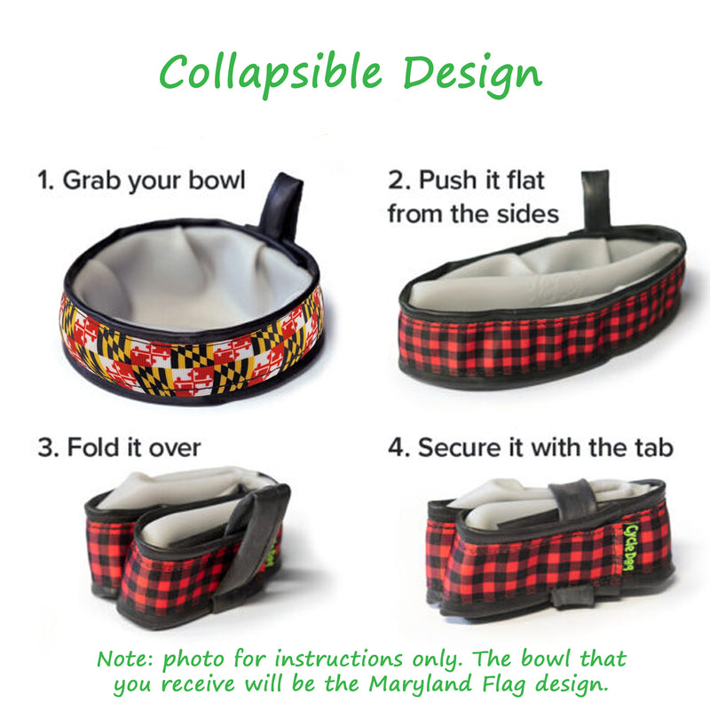 Maryland Flag Travel Dog Bowl instructions