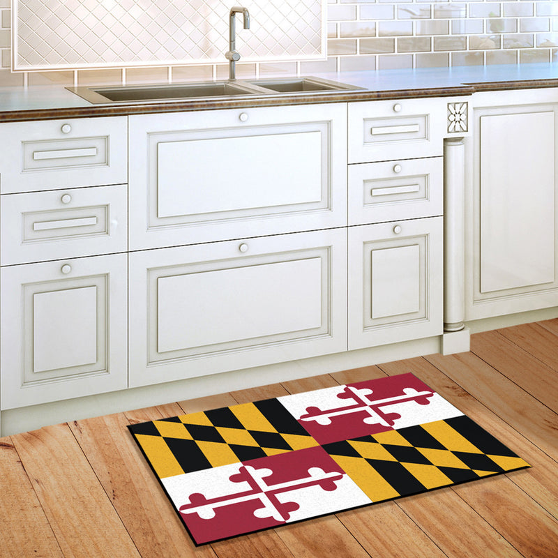 Maryland Flag Doormat Rug 30"x18" Scene