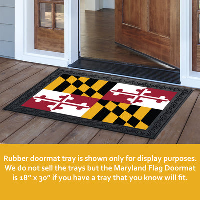 Maryland Flag Doormat Rug 30"x18" Scene