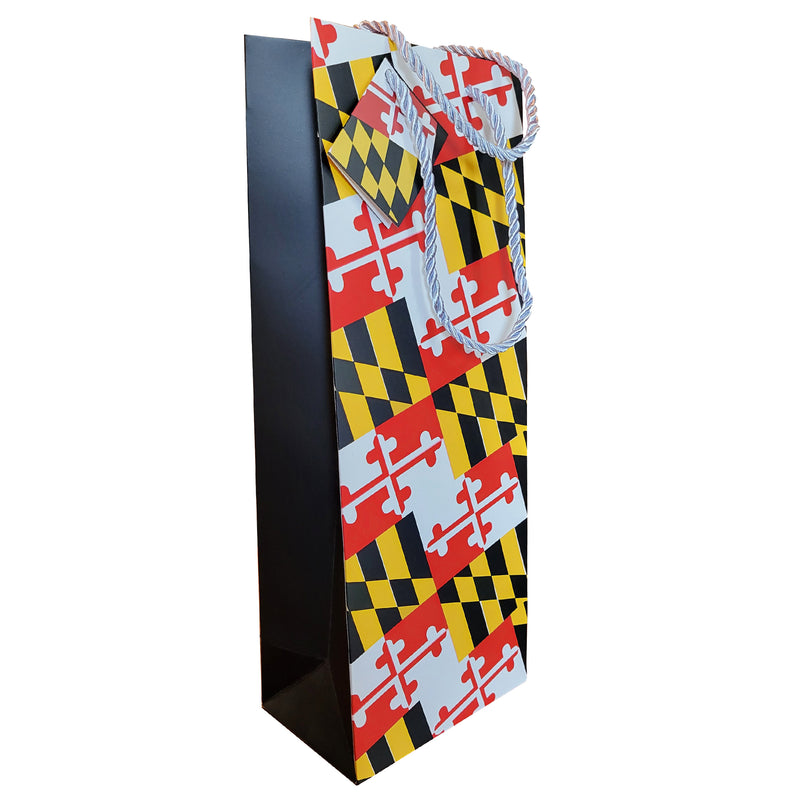 Maryland Flag Paper Wine Bottle Gift Bag