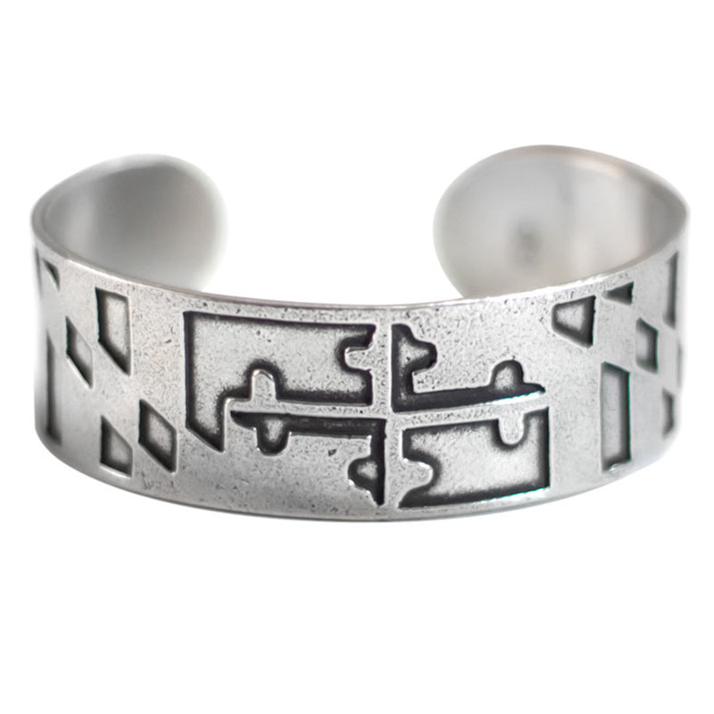 Pewter Maryland Flag Cuff Bracelet