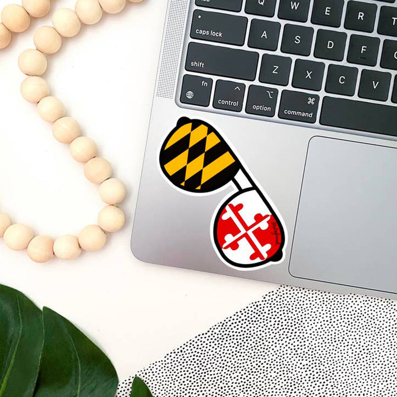 Maryland Flag Sunglasses Vinyl Sticker