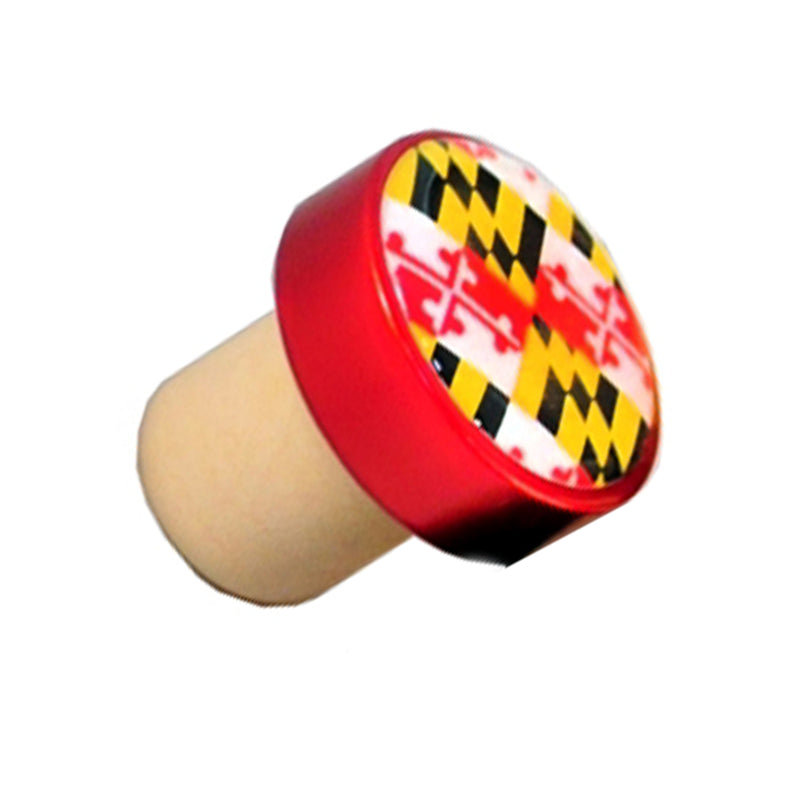 Maryland Flag Aluminum Wine Bottle Stopper - Red edge