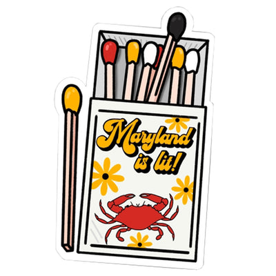 Maryland Is Lit Matchbox Vinyl Sticker