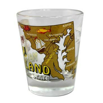 Maryland Map and Flag Shot Glass