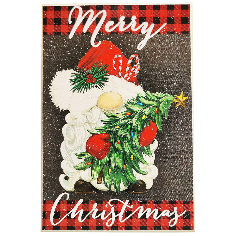 Print Block - Merry Christmas Gnome with Christmas Tree