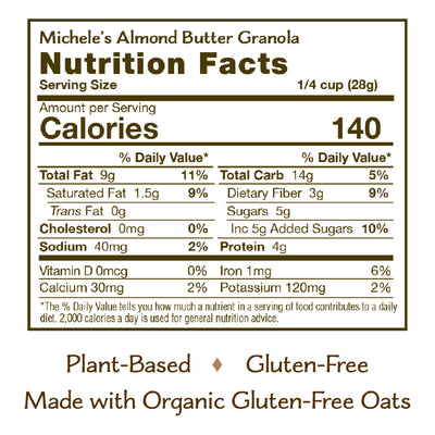 Michele's Granola - Almond Butter Nutrition Facts