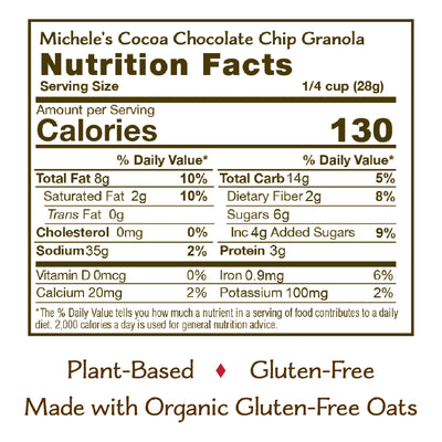 Michele's Granola - Cocoa Chocolate Chip Nutrition Facts
