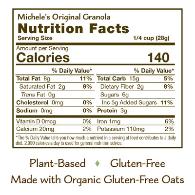Michele's Granola - Original Nutrition Facts