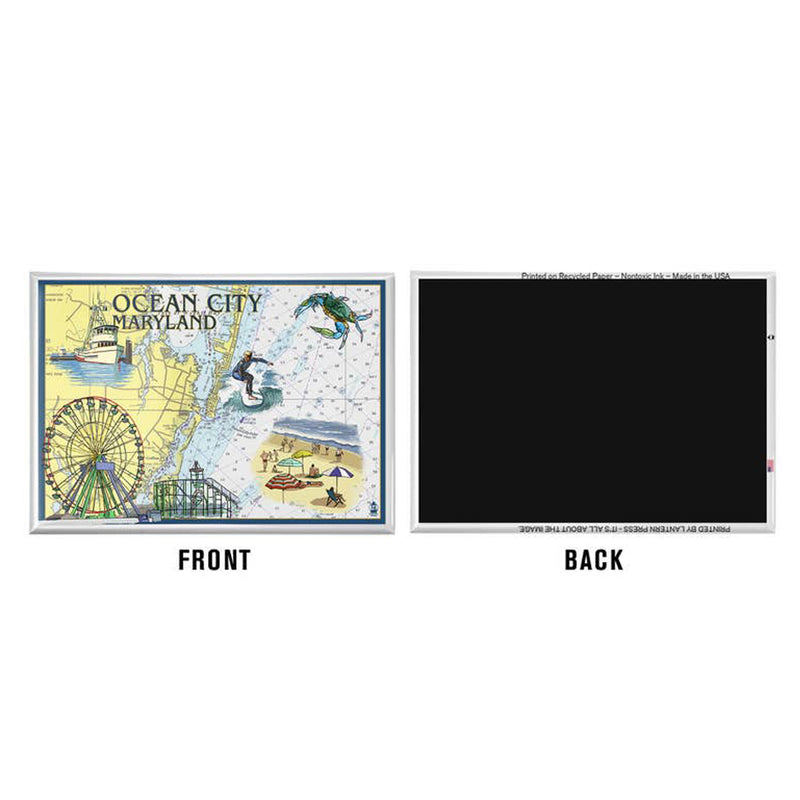 Ocean City Maryland Nautical Chart Rectangular Magnet (back)