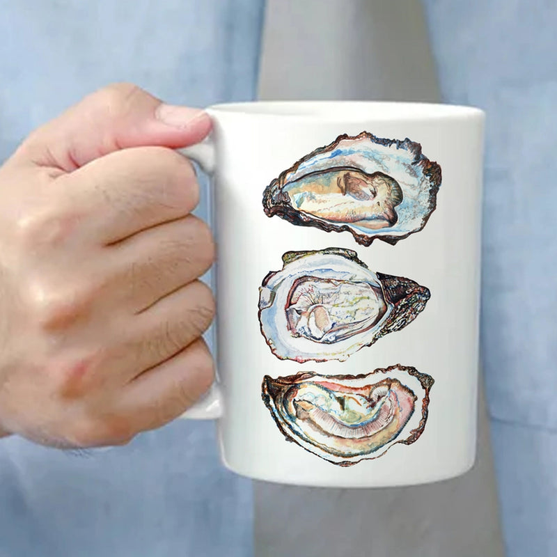 Oyster Shells Watercolor Art Mug