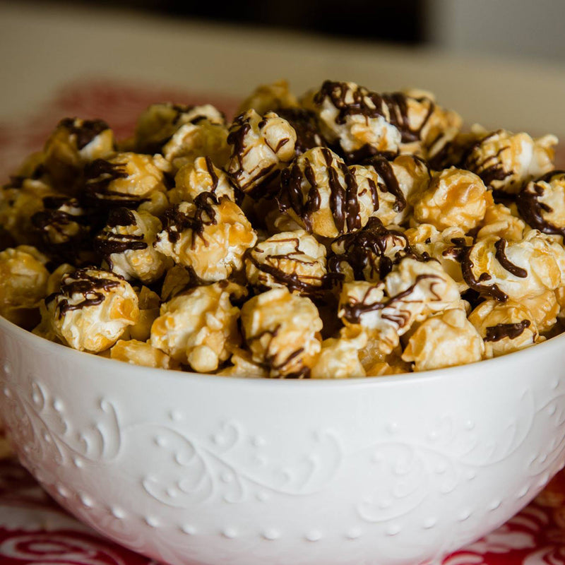 Popsations Dark Chocolate Drizzle Caramel Popcorn Scene