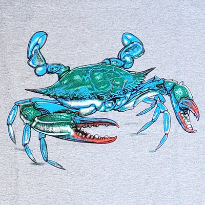 Blue Crab Two Sided Gray Hoodie crab closeup