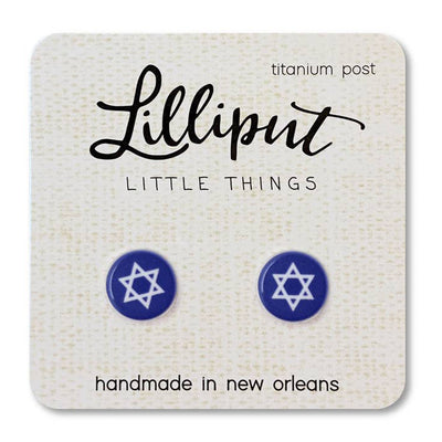 Star of David Lilliput Post Earrings