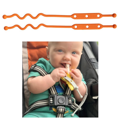 Orange Silicone Tether 2 Pack by Busy Baby