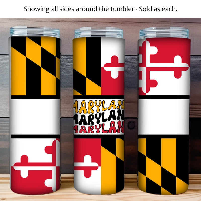 Maryland Themed 20oz Skinny Tumbler - Bold Maryland Flag