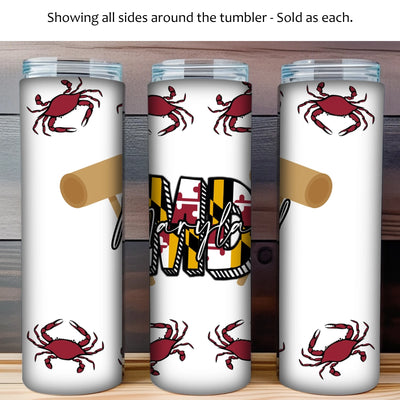 Maryland Themed 20oz Skinny Tumbler - Maryland Crab Mallet