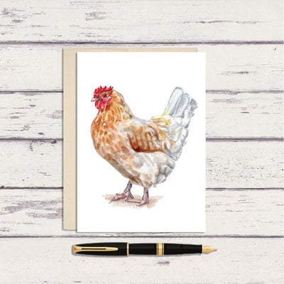 Chicken Watercolor Greeting Card