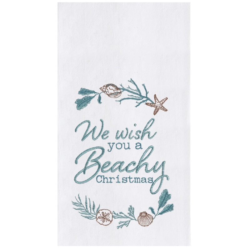 We Wish You A Beachy Christmas Holiday Kitchen Towel