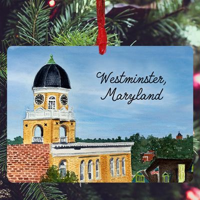 Carroll County Local Artist Ornament - Westminster Maryland Clock Tower