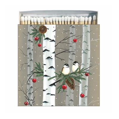 Winter Birds and Birch 4 inch Boxed Matches